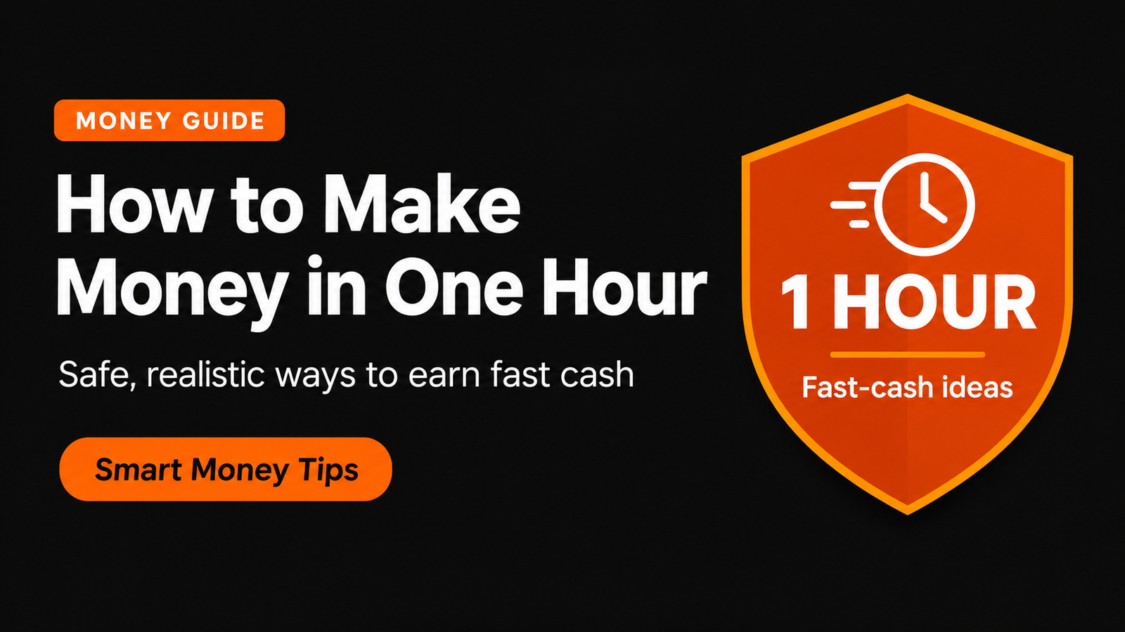 How to Make Money in One Hour: Safe Fast-Cash Options